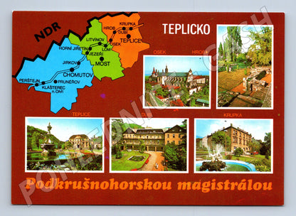 Pohlednice Teplicko Podkrušnohorská magistrála mapa (M8149)