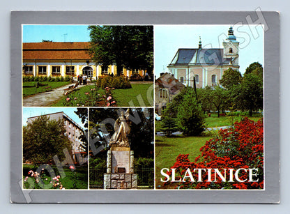 Postcard Slatinice spa and monuments 1989 (M8153)