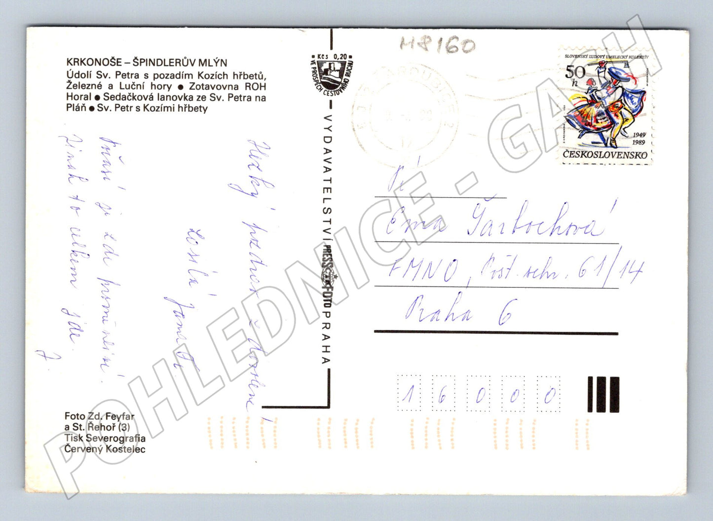Postcard St. Peter Špindlerův Mlýn Krkonoše used (M8160)