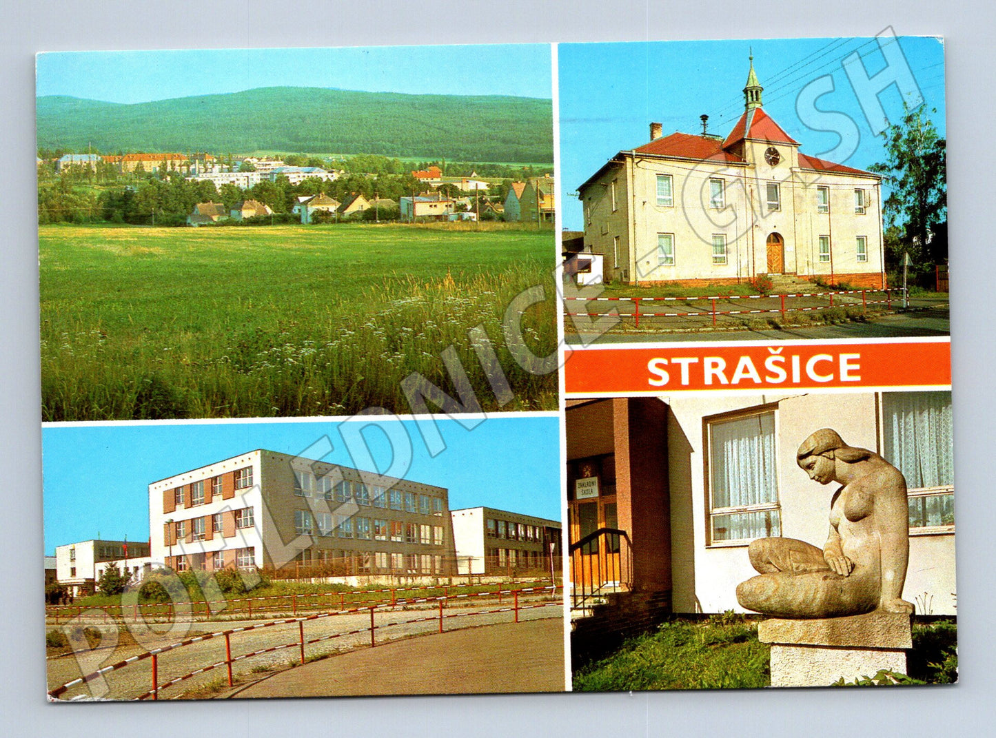 Pohlednice Strašice ČR velký formát razítko (M8162)