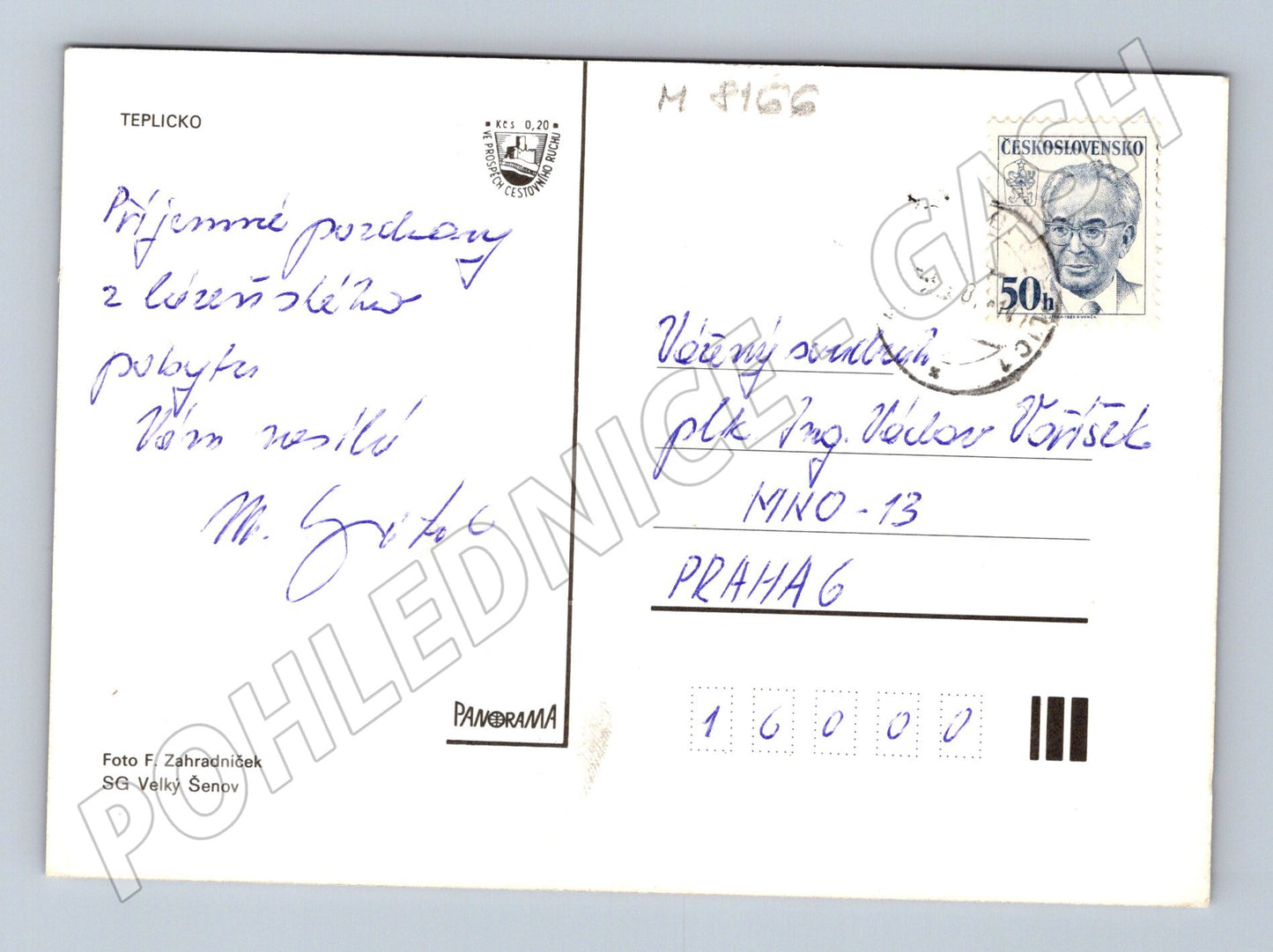 Postcard Teplice Podkrušnohorská highway sent (M8166)