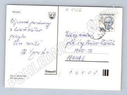 Postcard Teplice Podkrušnohorská highway sent (M8166)