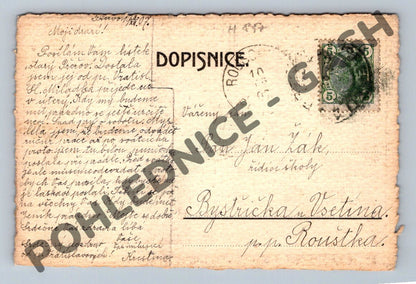 Pohlednice Přerov Bratrský pozdrav 1907 (M817)