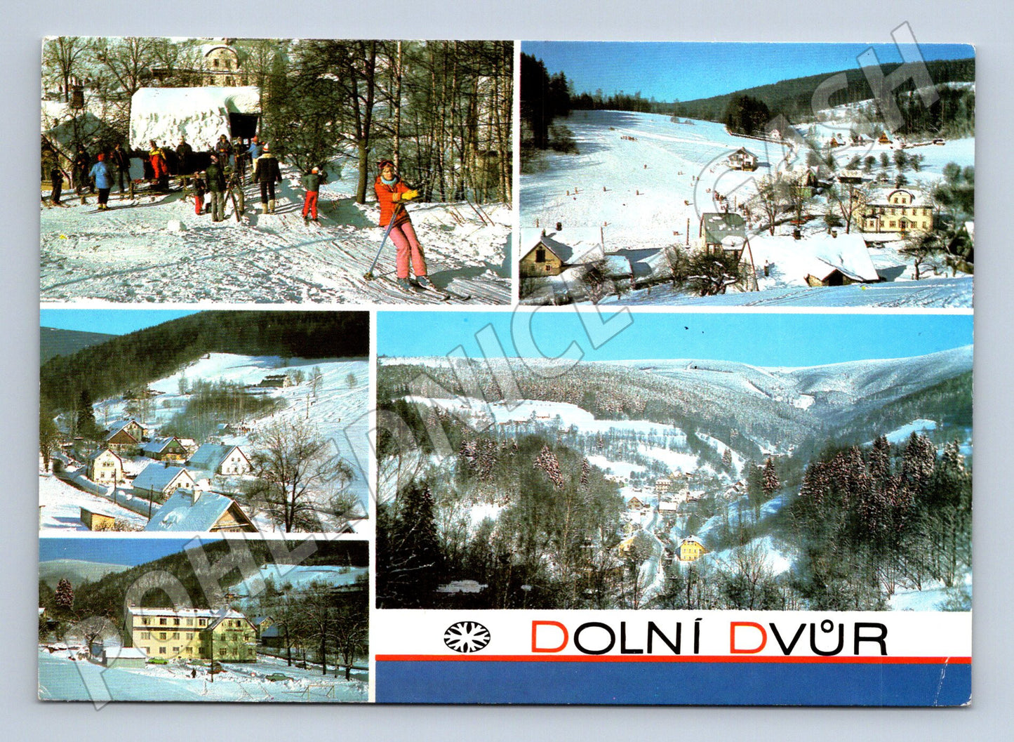 Pohlednice Dolní Dvůr Krkonoše zimní malý formát (M8172)