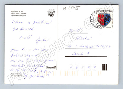 Pohlednice Klínovec Boží Dar Krušné hory zima 1980 (M8175)