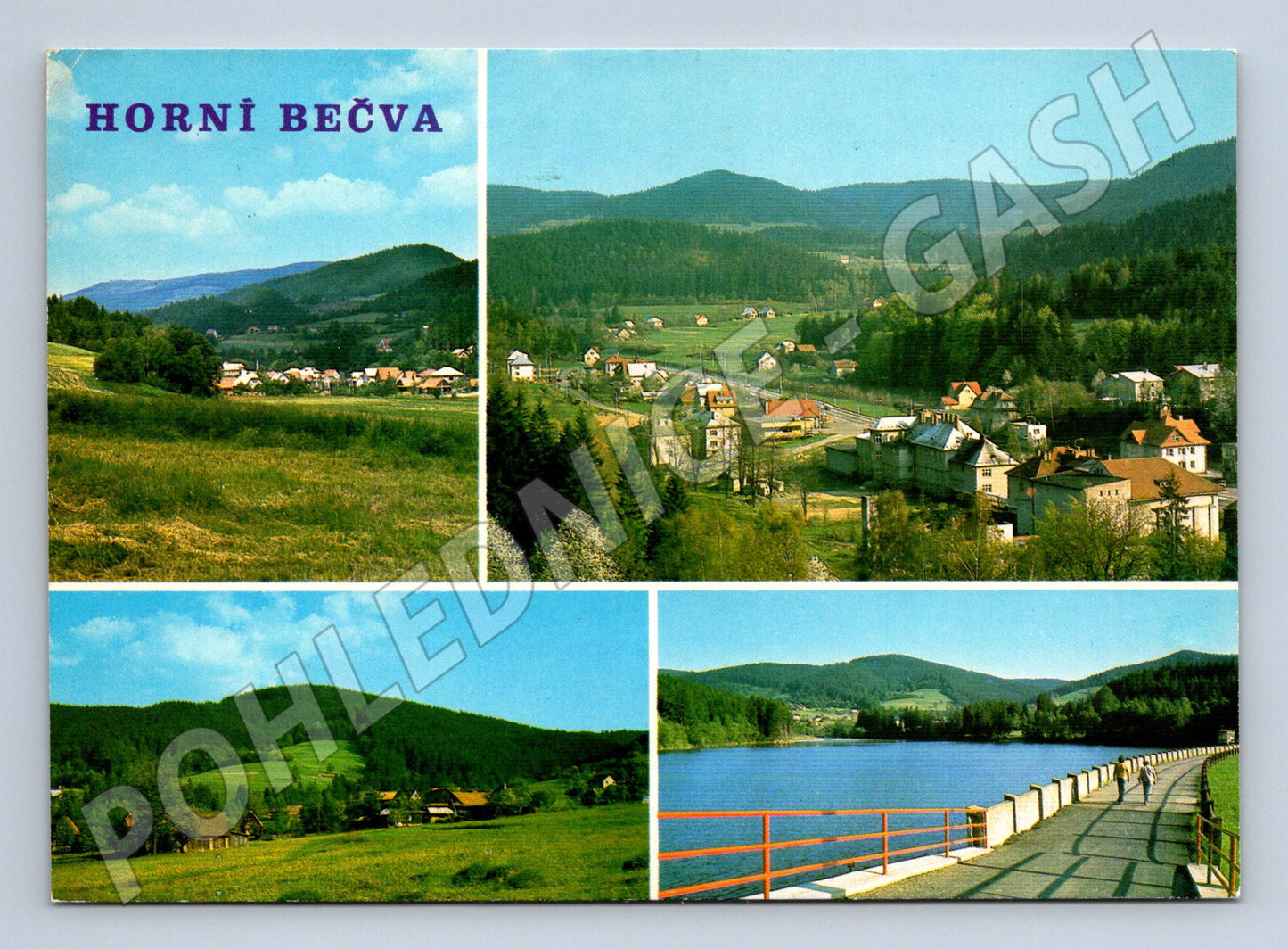 Pohlednice Horní Bečva Beskydy vícepohled zaslaná (M8176)