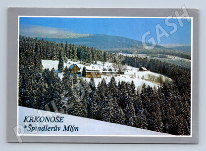 Pohlednice Krkonoše Špindlerův Mlýn zimní 1982 (M8182)