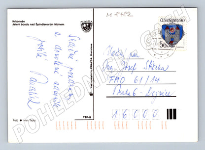 Pohlednice Krkonoše Špindlerův Mlýn zimní 1982 (M8182)