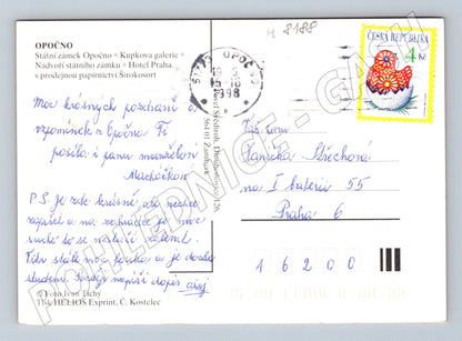 Pohlednice Opočno zámek zaslaná známka 1998 (M8188)