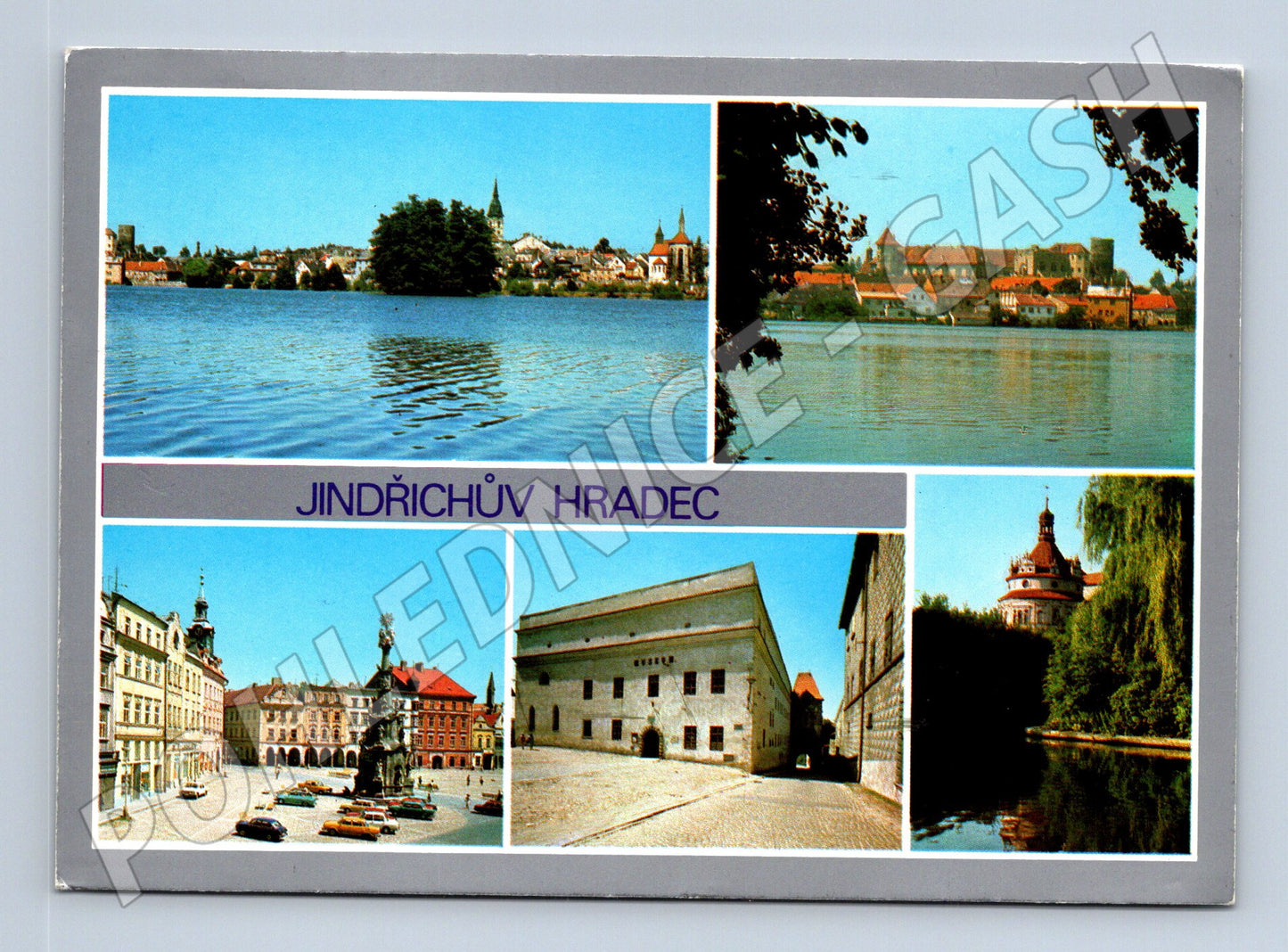 Pohlednice Jindřichův Hradec vícepohled 1989 použitá (M8196)