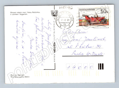Pohlednice Jindřichův Hradec vícepohled 1989 použitá (M8196)