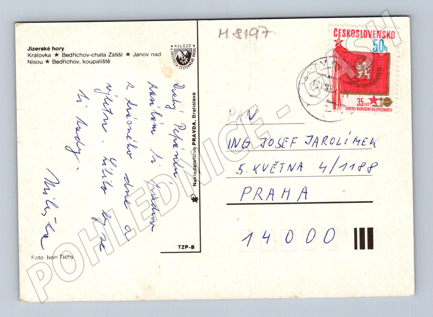 Postcard Jizera Mountains multi-view sent in 1981 (M8197)