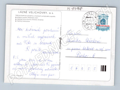 Pohlednice Lázně Velichovky poštovní razítko 1995 (M8198)