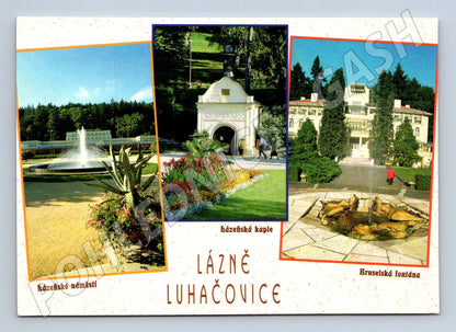 Postcard Luhačovice spa square chapel fountain (M8201)