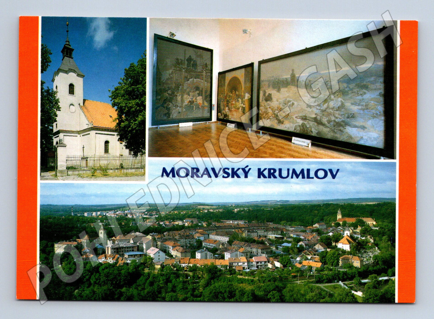 Postcard Moravský Krumlov multi-view Slavic epic (M8207)