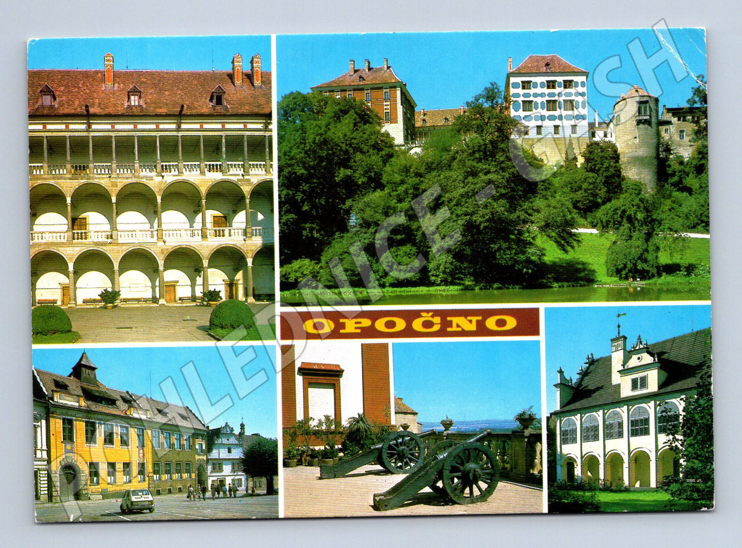 Postcard Opočno castle multi-view 1996 (M8209)