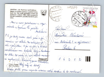 Postcard Opočno castle multi-view 1996 (M8209)