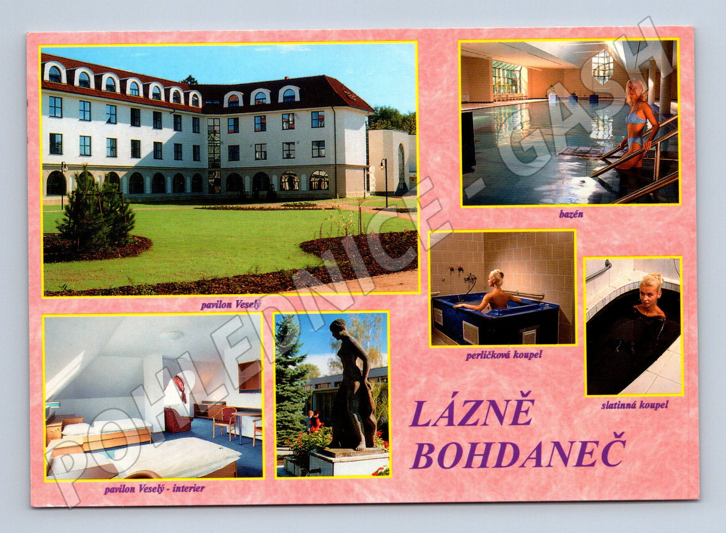 Pohlednice Lázně Bohdaneč pavilon Veselý bazén koupel (M8210)