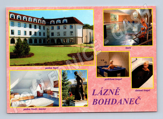 Pohlednice Lázně Bohdaneč pavilon Veselý bazén koupel (M8210)