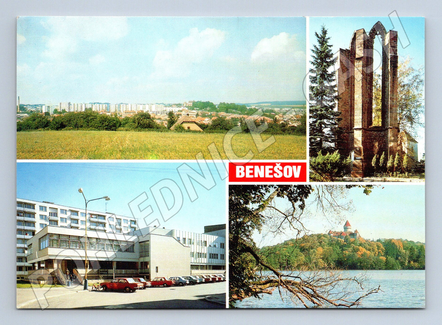 Pohlednice Benešov vícepohled Konopiště velký formát (M8214)