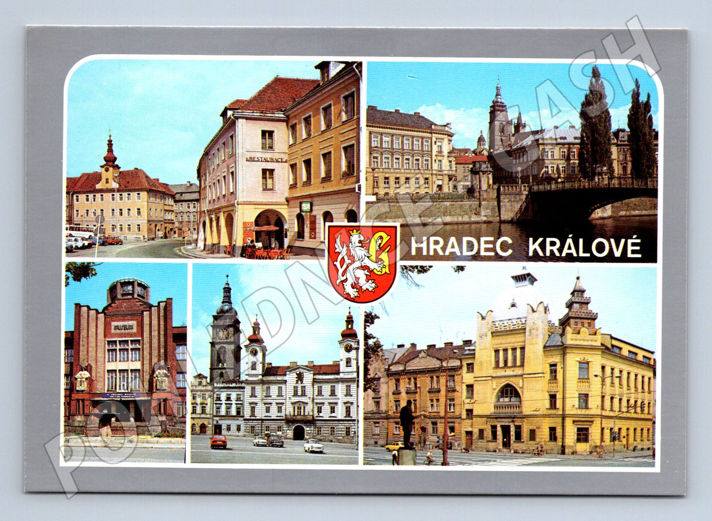 Pohlednice Hradec Králové velký formát vícepohled nezískaná (M8215)