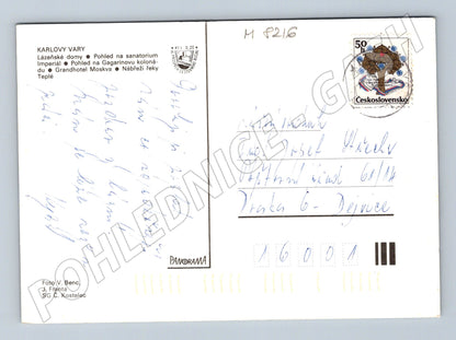 Postcard Karlovy Vary historical motifs of the city stamp (M8216)
