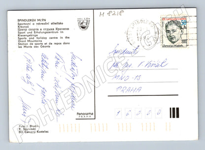 Postcard Špindlerův Mlýn 1984 sent with winter motifs (M8218)