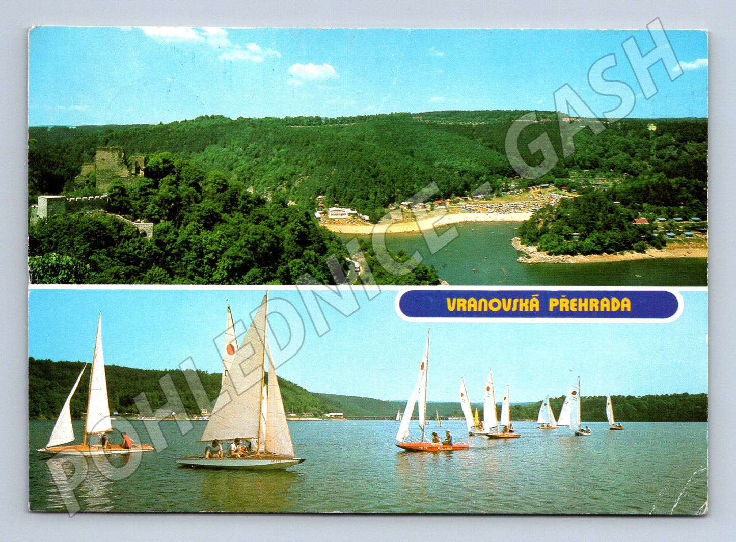 Pohlednice Vranovská přehrada plachetnice hrad Cornštejn (M8220)