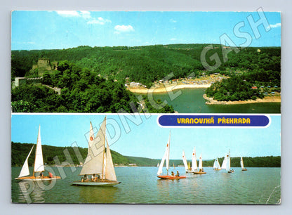 Pohlednice Vranovská přehrada plachetnice hrad Cornštejn (M8220)