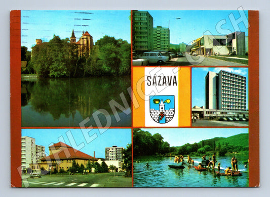 Pohlednice Sázava vícepohled známka 1984 (M8229)