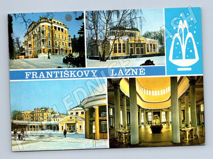 Pohlednice Františkovy Lázně historická vícepohled 50 léta (M8239)