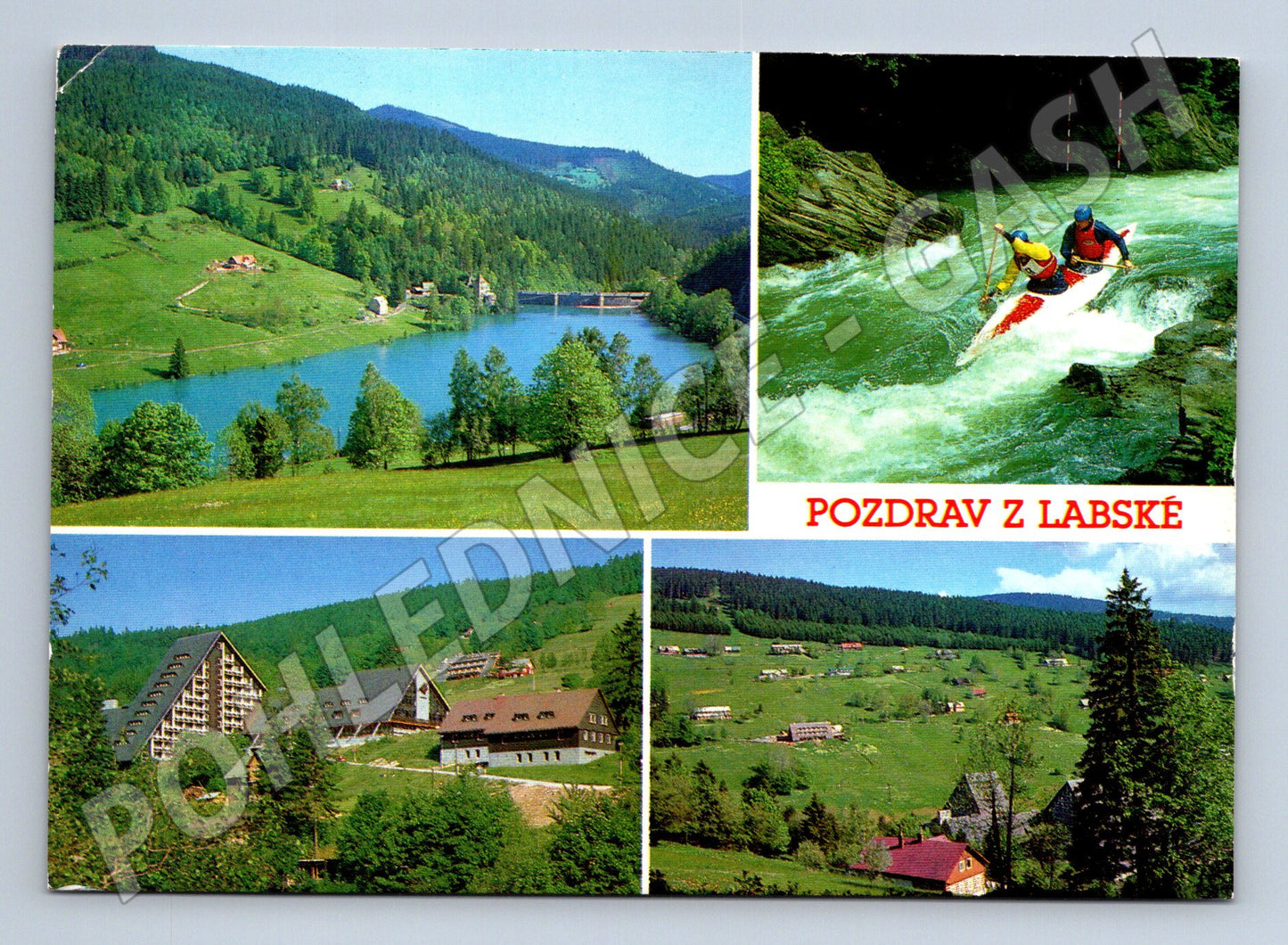 Pozdrav z Labské Špindlerův Mlýn přehrada 1983 (M8240)