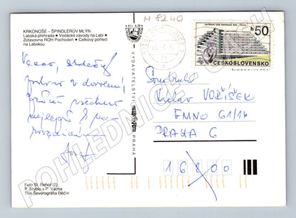 Pozdrav z Labské Špindlerův Mlýn přehrada 1983 (M8240)