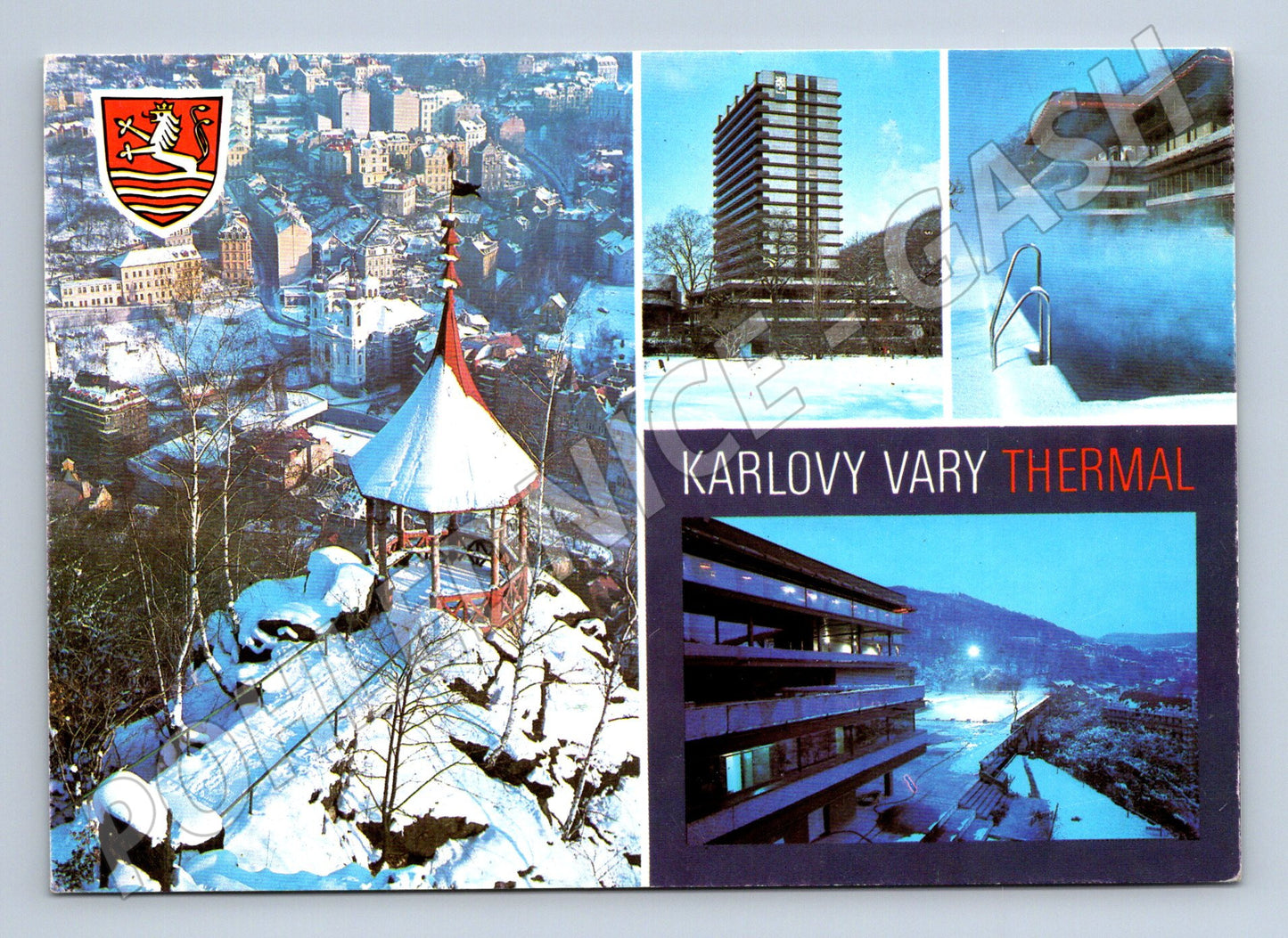 Pohlednice Karlovy Vary Thermal sanatorium zima 1972 (M8242)