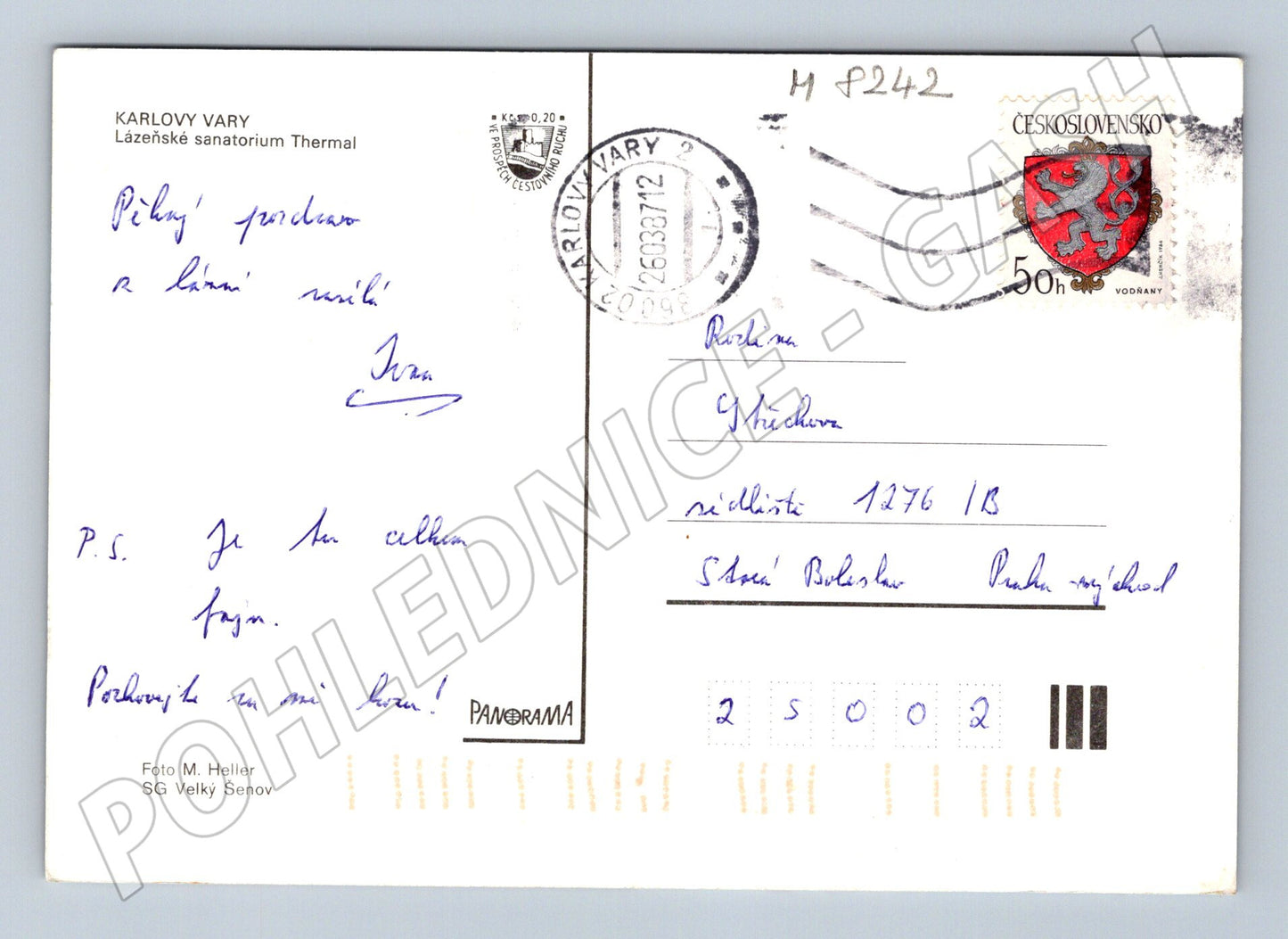 Pohlednice Karlovy Vary Thermal sanatorium zima 1972 (M8242)