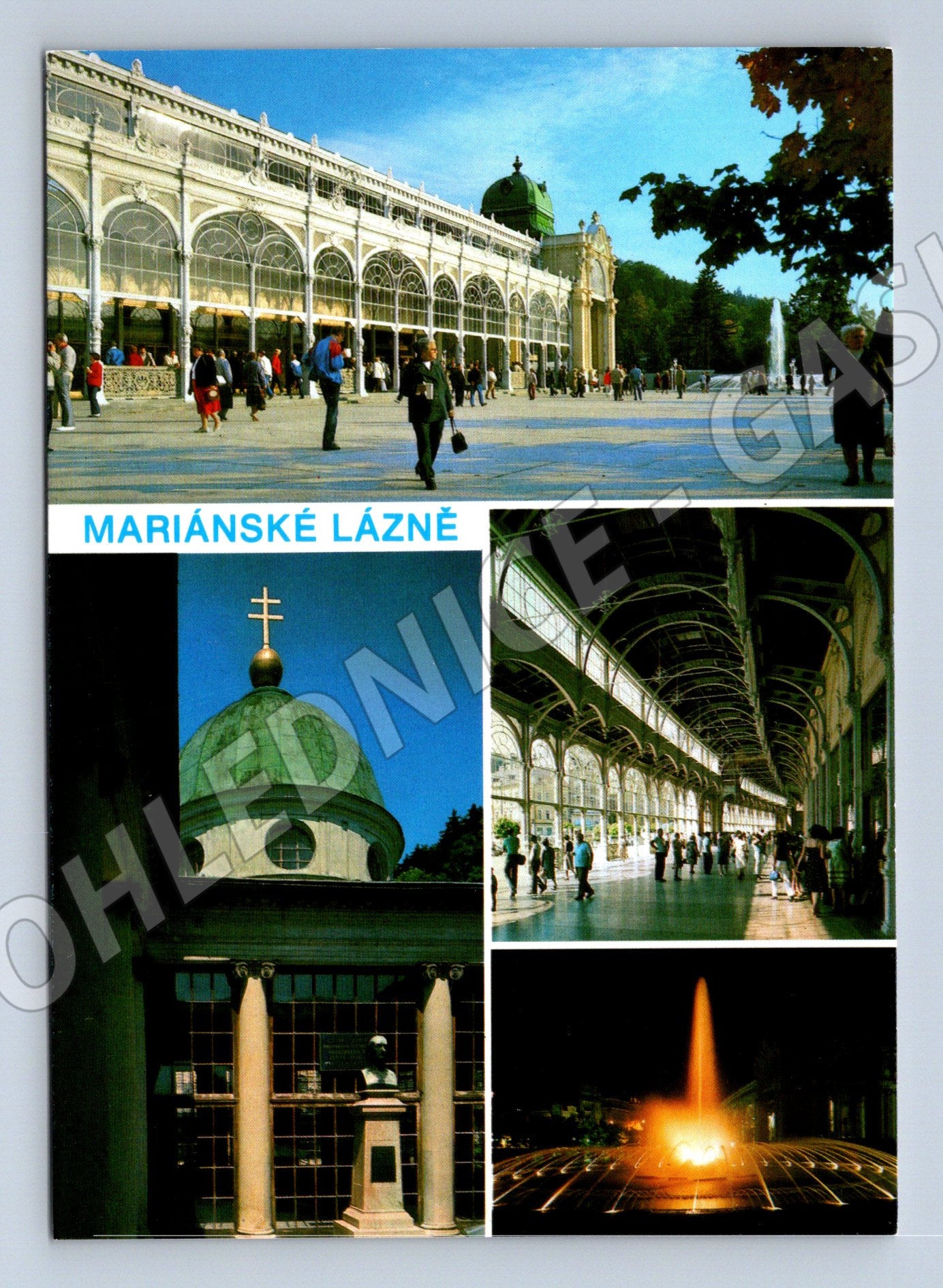 Pohlednice Mariánské Lázně kolonáda odeslaná 1998 (M8255)