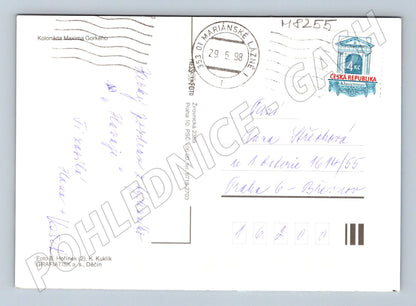 Pohlednice Mariánské Lázně kolonáda odeslaná 1998 (M8255)