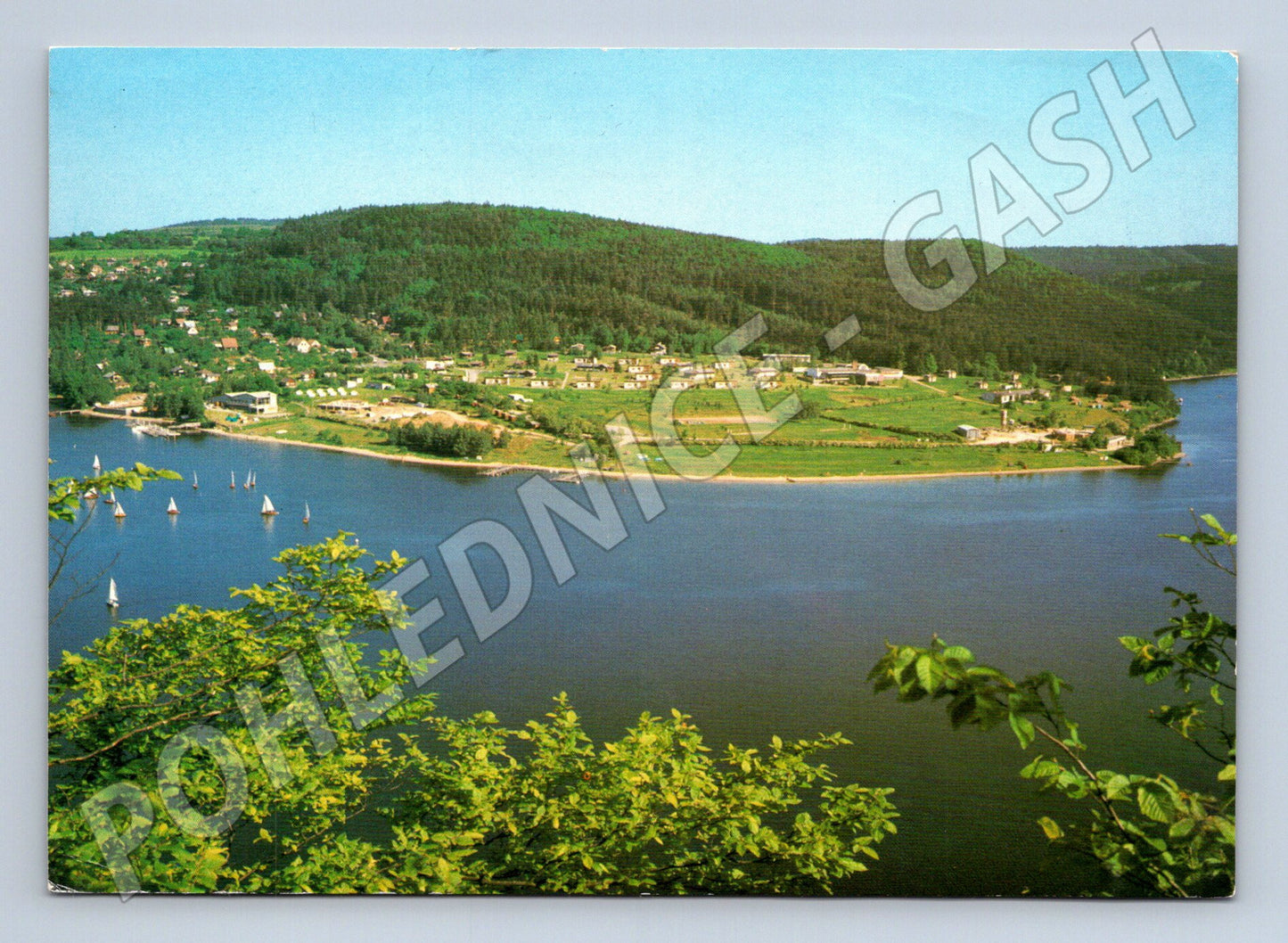 Pohlednice Slapská přehrada velký formát prošlá (M8266)