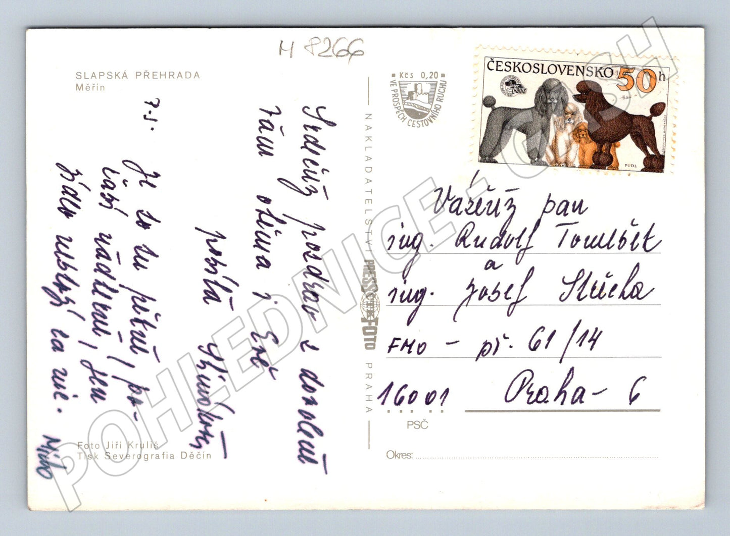 Pohlednice Slapská přehrada velký formát prošlá (M8266)