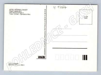 Pohlednice Přední Labská Hotel Večerka Linhart velký formát (M8267)