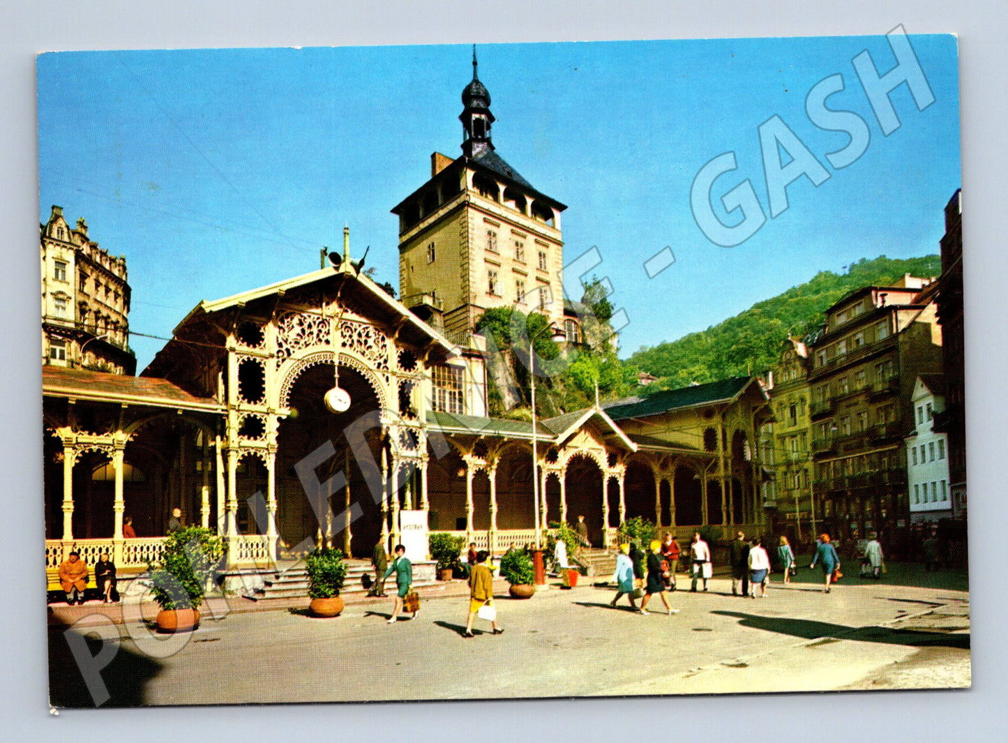 Pohlednice Karlovy Vary Zámecká věž kolonáda historická (M8269)