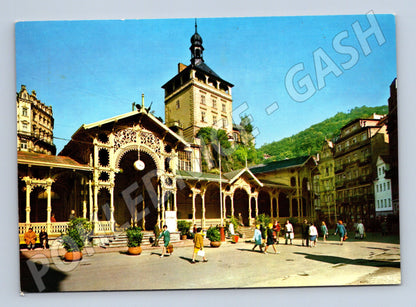 Pohlednice Karlovy Vary Zámecká věž kolonáda historická (M8269)