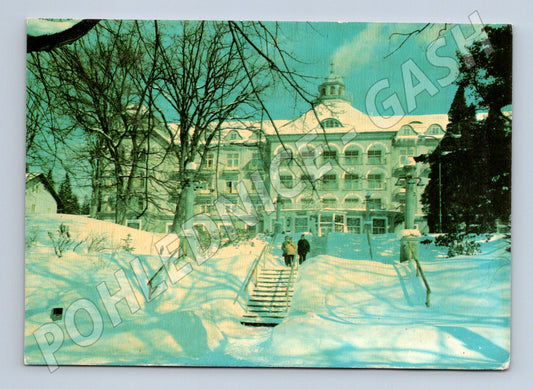 Pohlednice Jeseník Priessnitzovo sanatorium zima zaslaná (M8275)