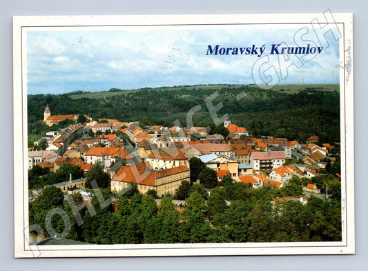 Pohlednice Moravský Krumlov panorama města zámku (M8278)
