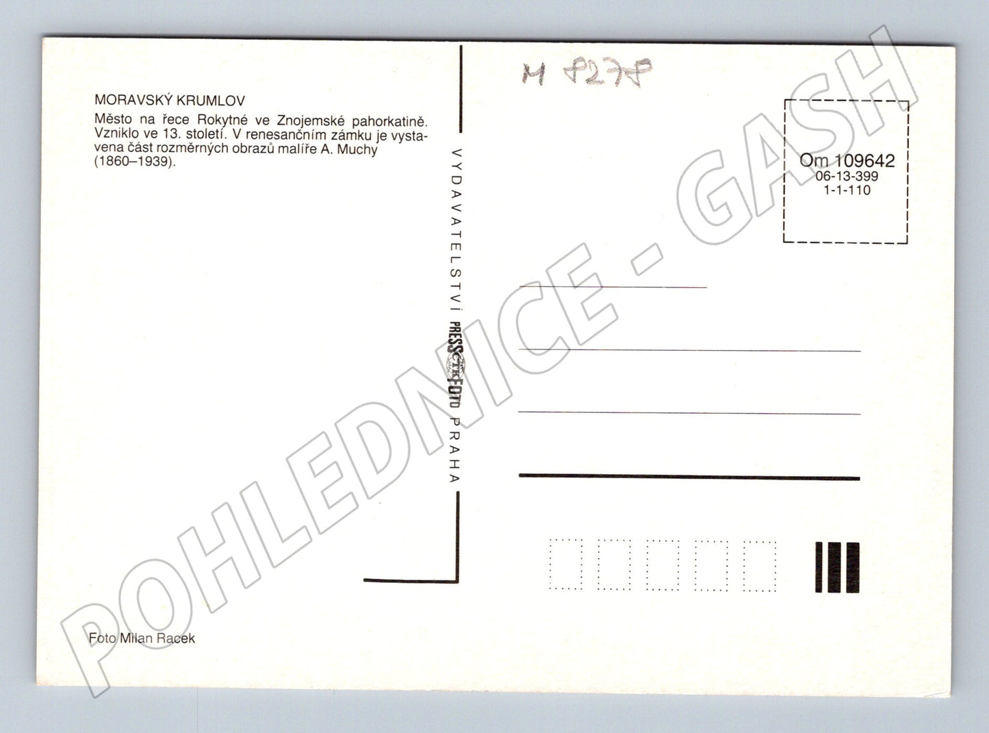 Pohlednice Moravský Krumlov panorama města zámku (M8278)