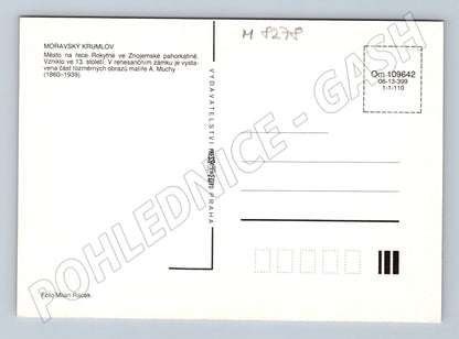 Pohlednice Moravský Krumlov panorama města zámku (M8278)