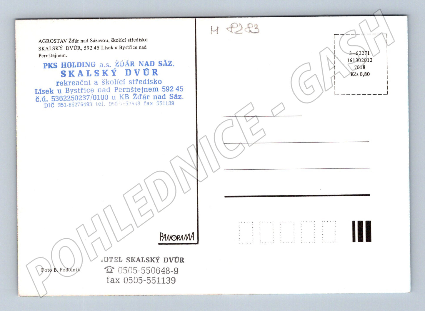 Pohlednice Skalský dvůr hotel velký formát (M8283)