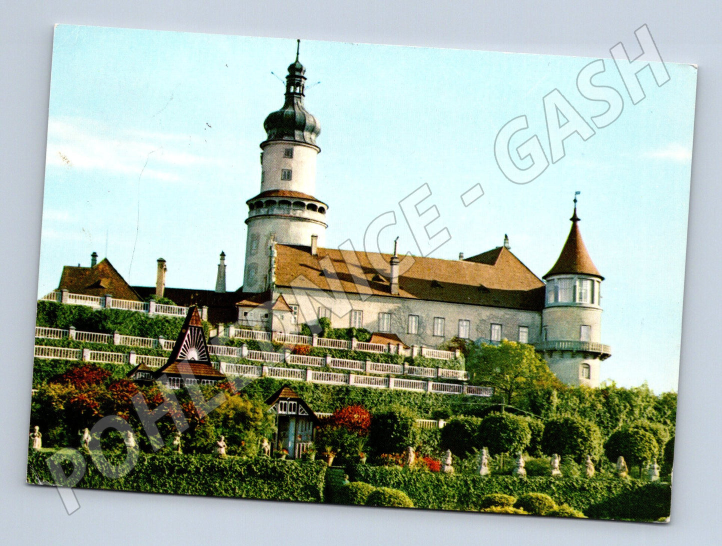 Pohlednice Nové Město nad Metují zámek terasy 70 léta (M8293)