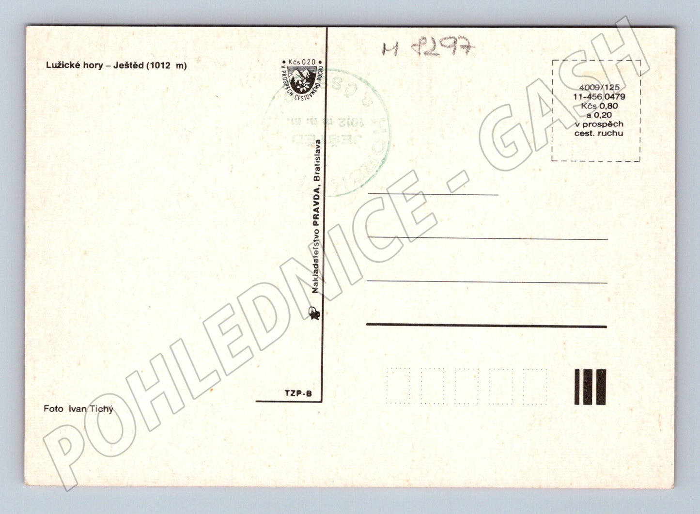 Pohlednice Ještěd Lužické hory TV vysílač Československo (M8297)