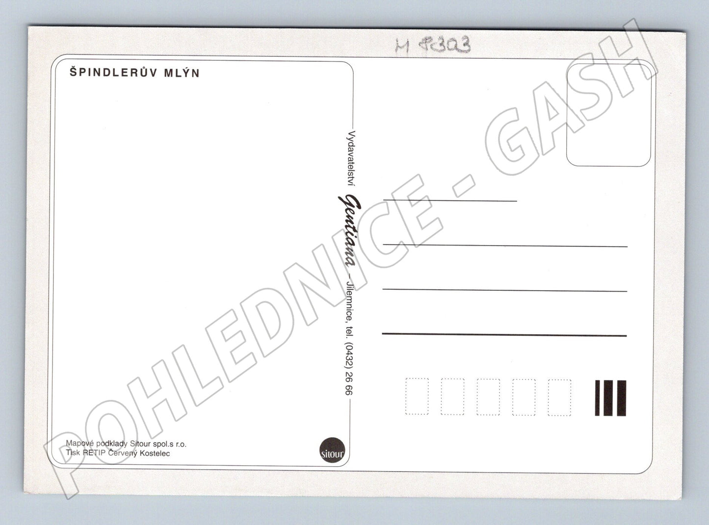 Pohlednice Špindlerův Mlýn panoramatická mapa nepoužitá (M8303)